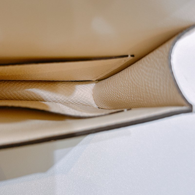 TW4571	Hermes 愛馬仕 康康卡包 小皮具 奶油白拼黃陶瓷面 Constnace Slim Wallet-12