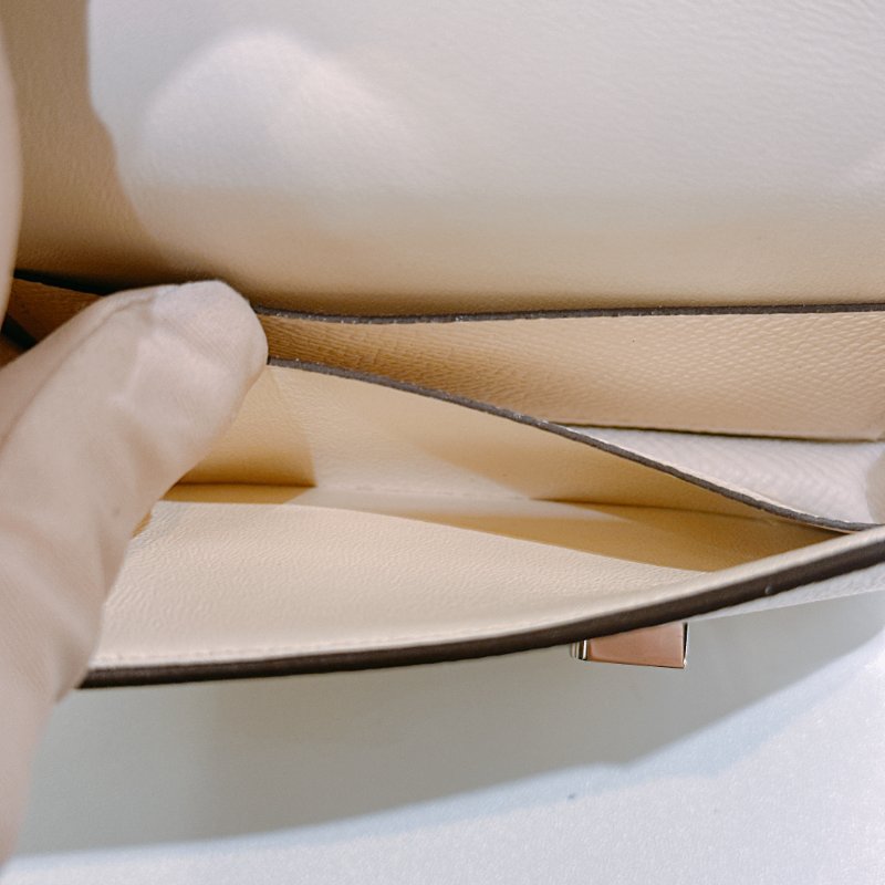 TW4571	Hermes 愛馬仕 康康卡包 小皮具 奶油白拼黃陶瓷面 Constnace Slim Wallet-16