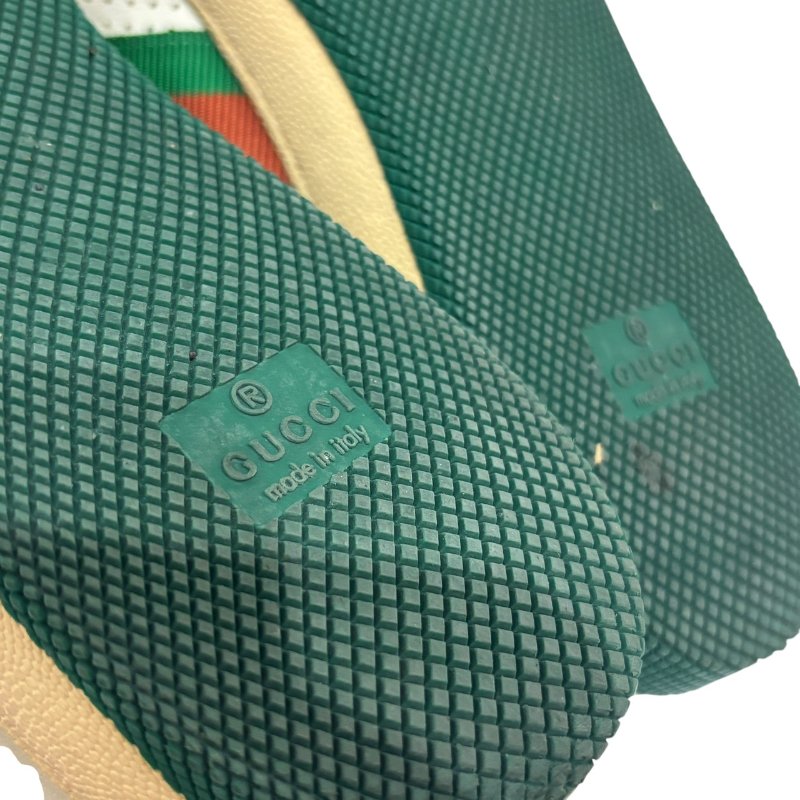 【美收精品】GUCCI 復古風綠橘白休閒鞋 4-564-9