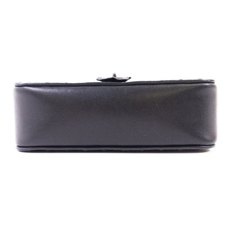 COACH 塗層帆布/牛皮皮革Mini Flap Crossbody Bag鏈帶肩背袋-3