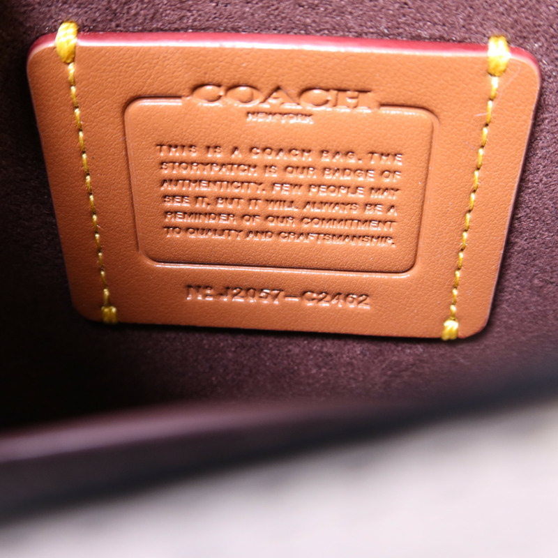 COACH 塗層帆布/牛皮皮革Mini Flap Crossbody Bag鏈帶肩背袋-7