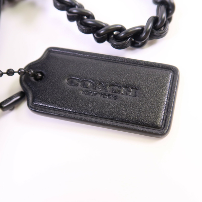 COACH 塗層帆布/牛皮皮革Mini Flap Crossbody Bag鏈帶肩背袋-8