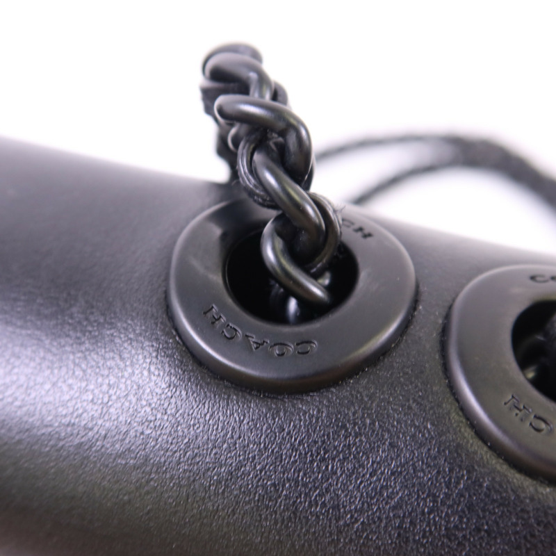 COACH 塗層帆布/牛皮皮革Mini Flap Crossbody Bag鏈帶肩背袋-10