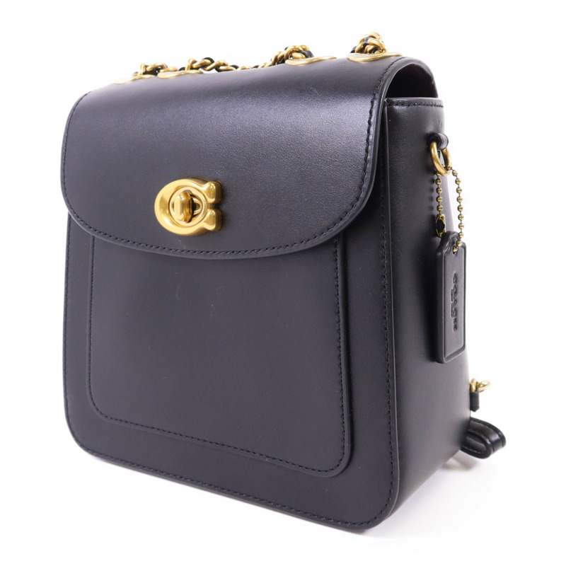 COACH 牛皮皮革Backpack金扣背包-2