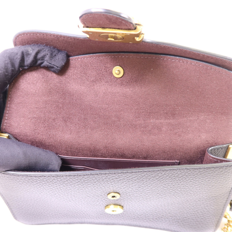 COACH 牛皮皮革2 Way Shoulder Bag金扣手挽肩背兩用袋-7