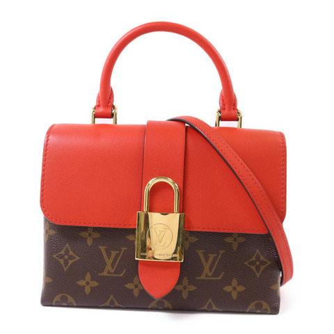 LOUIS VUITTON Monogram Locky BB金扣手挽肩背棕色/紅色