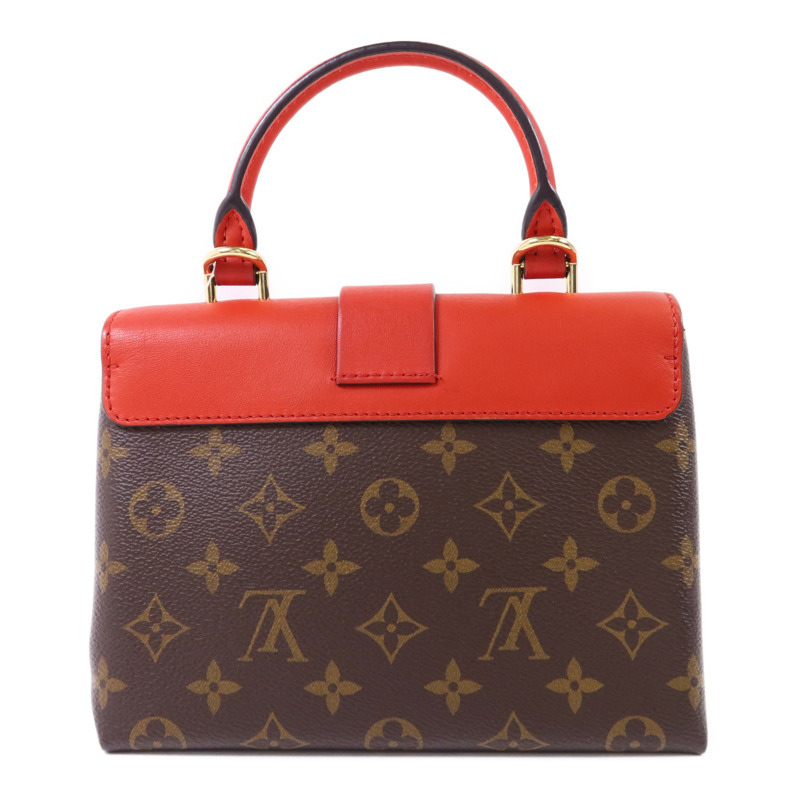 LOUIS VUITTON Monogram Locky BB金扣手挽肩背棕色/紅色-1