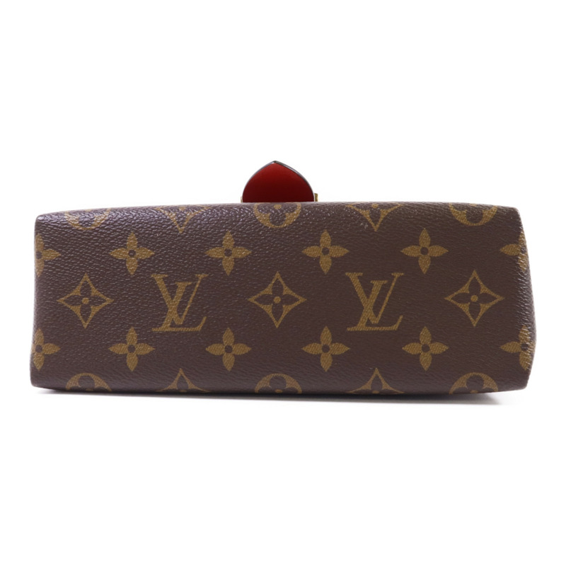 LOUIS VUITTON Monogram Locky BB金扣手挽肩背棕色/紅色-3