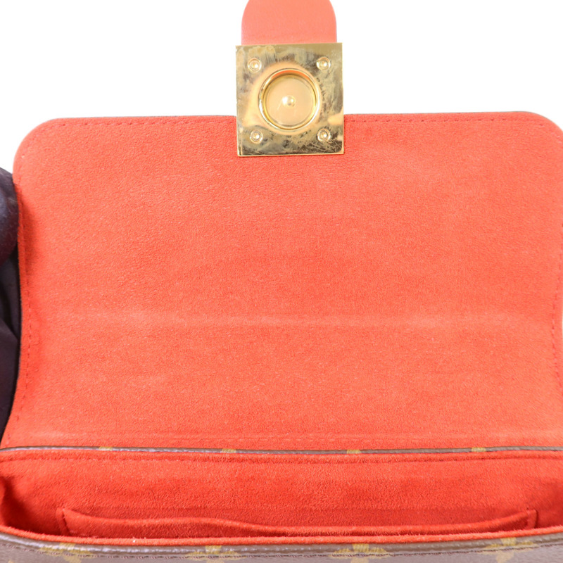 LOUIS VUITTON Monogram Locky BB金扣手挽肩背棕色/紅色-6