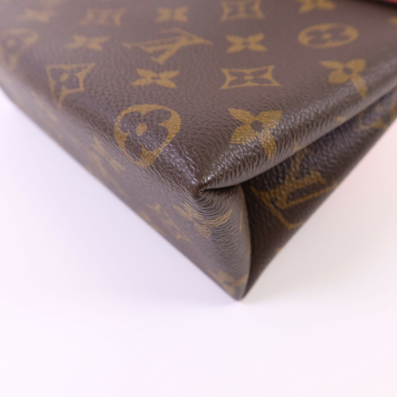 LOUIS VUITTON Monogram Locky BB金扣手挽肩背棕色/紅色-15