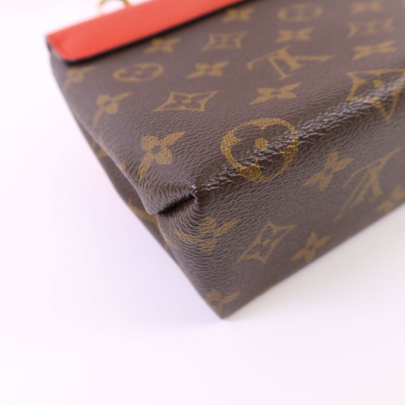 LOUIS VUITTON Monogram Locky BB金扣手挽肩背棕色/紅色-16