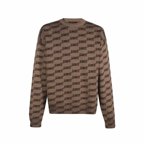 Balenciaga BB Monogram Sweater for Men in Brown - 733859-T3253-9378 ( Size: S / M / L )
