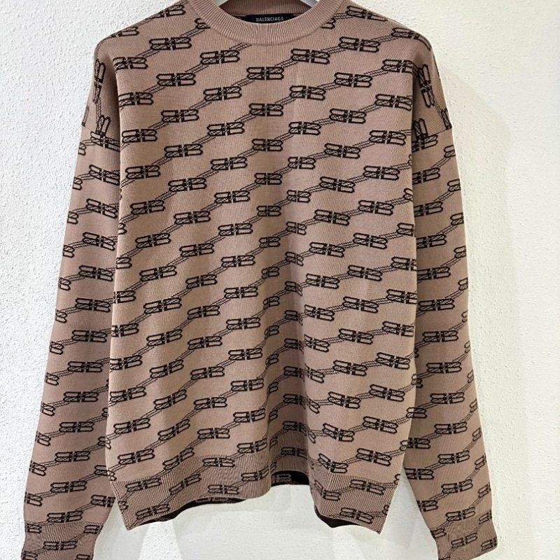Balenciaga BB Monogram Sweater for Men in Brown - 733859-T3253-9378 ( Size: S / M / L )-1