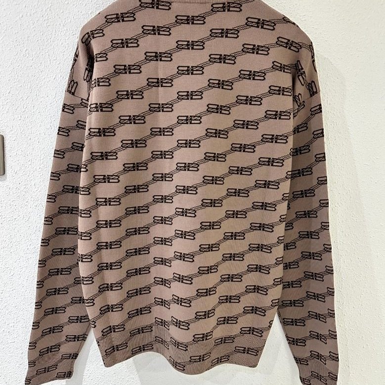 Balenciaga BB Monogram Sweater for Men in Brown - 733859-T3253-9378 ( Size: S / M / L )-2