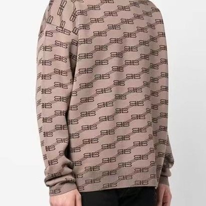 Balenciaga BB Monogram Sweater for Men in Brown - 733859-T3253-9378 ( Size: S / M / L )-3