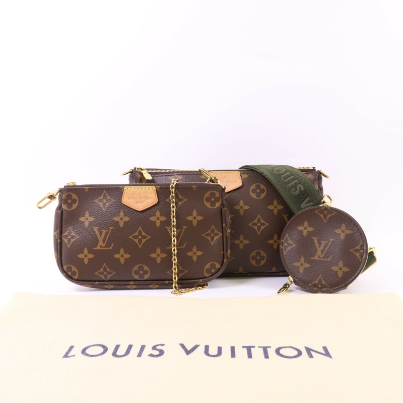 LOUIS VUITTON Monogram Multi Pochette Accessoires金扣肩背袋-25