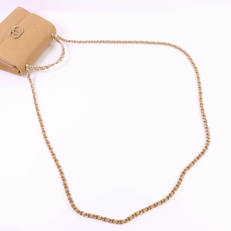 CHANEL 牛皮皮革Mini Top Handle Flap Bag金扣手挽肩背兩用袋-4