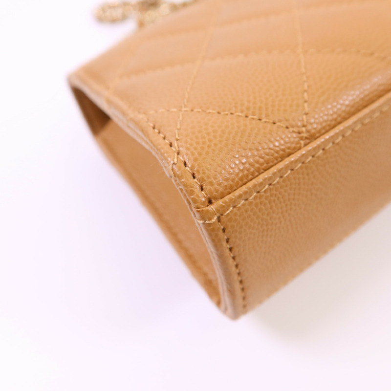 CHANEL 牛皮皮革Mini Top Handle Flap Bag金扣手挽肩背兩用袋-13