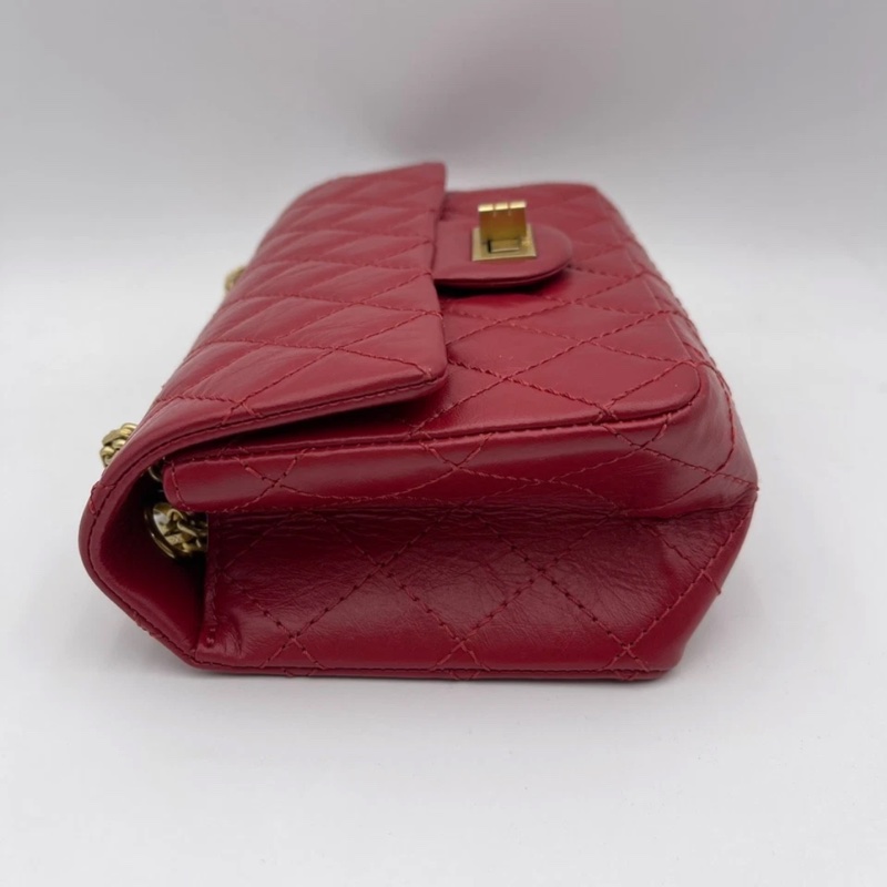 CHANEL 香奈兒 2.55 迷你鏈條包,紅色-2