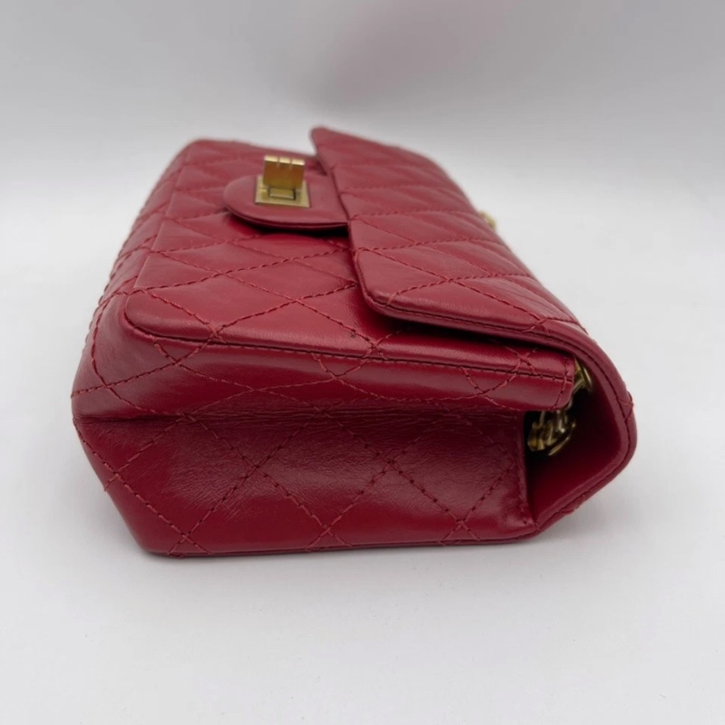 CHANEL 香奈兒 2.55 迷你鏈條包,紅色-3