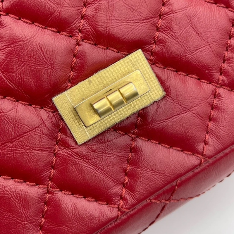 CHANEL 香奈兒 2.55 迷你鏈條包,紅色-7