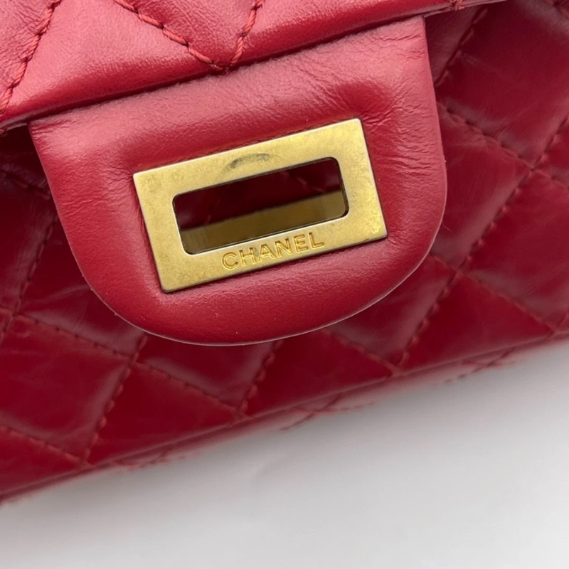 CHANEL 香奈兒 2.55 迷你鏈條包,紅色-9