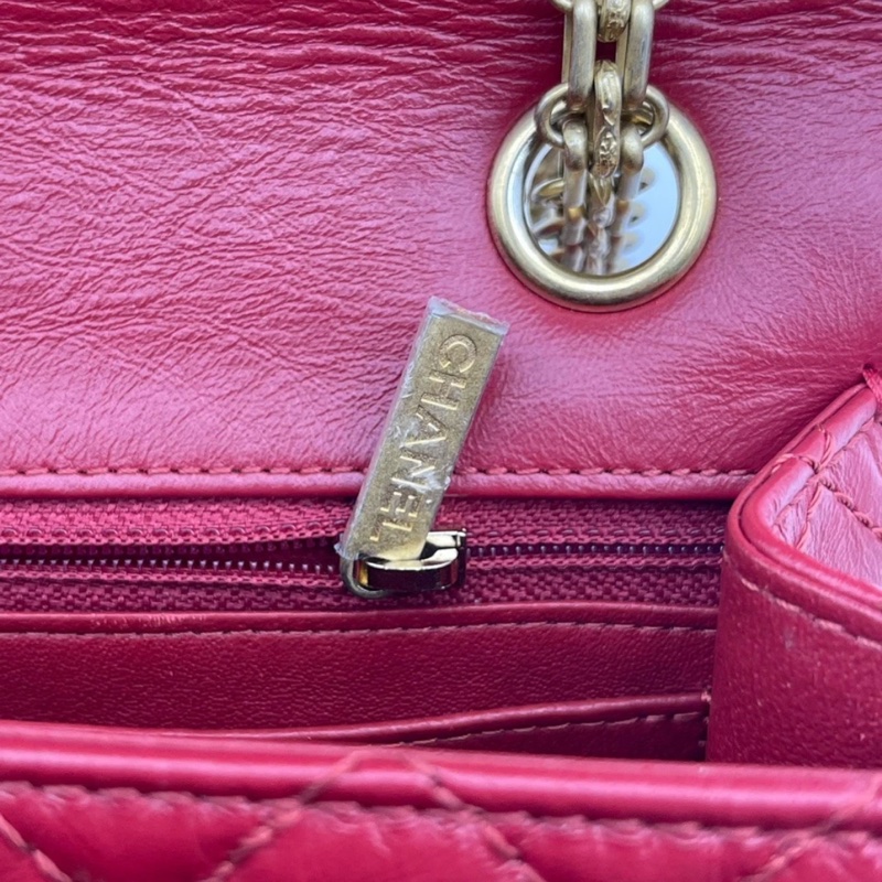 CHANEL 香奈兒 2.55 迷你鏈條包,紅色-10