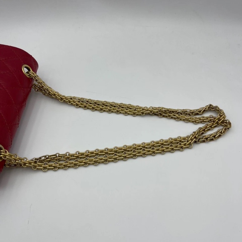 CHANEL 香奈兒 2.55 迷你鏈條包,紅色-12