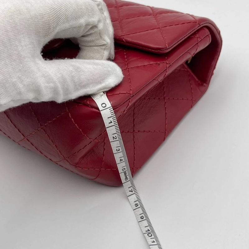 CHANEL 香奈兒 2.55 迷你鏈條包,紅色-14