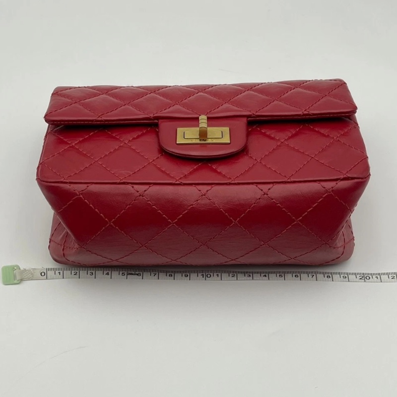 CHANEL 香奈兒 2.55 迷你鏈條包,紅色-15