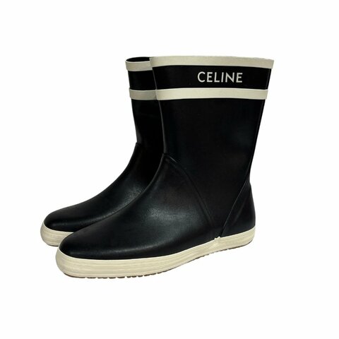 【美收精品】CELINE 海軍藍短筒雨鞋 4-565