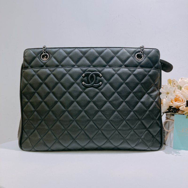 TW4572 Chanel 香奈兒 托特包 黑色牛皮 Tote Bag Calfskin Black x PHW-0
