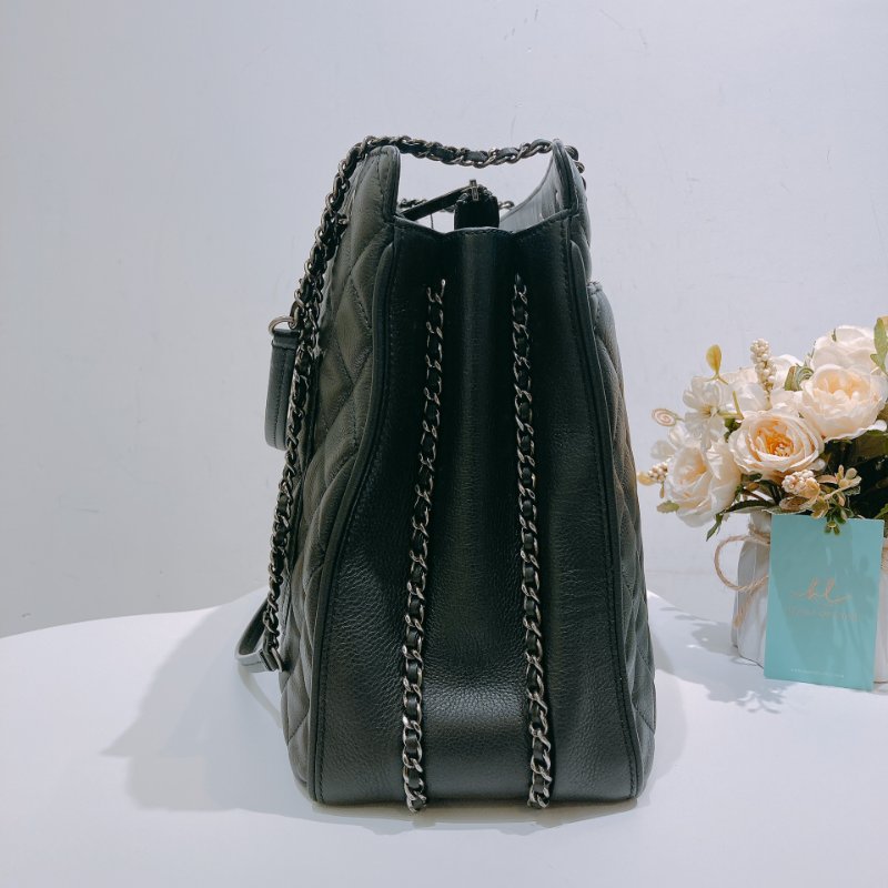 TW4572 Chanel 香奈兒 托特包 黑色牛皮 Tote Bag Calfskin Black x PHW-2