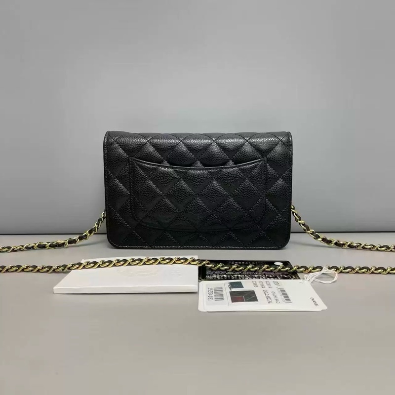🌷有吊牌！Chanel香奈兒 WOC 黑金荔枝皮 保卡款-1