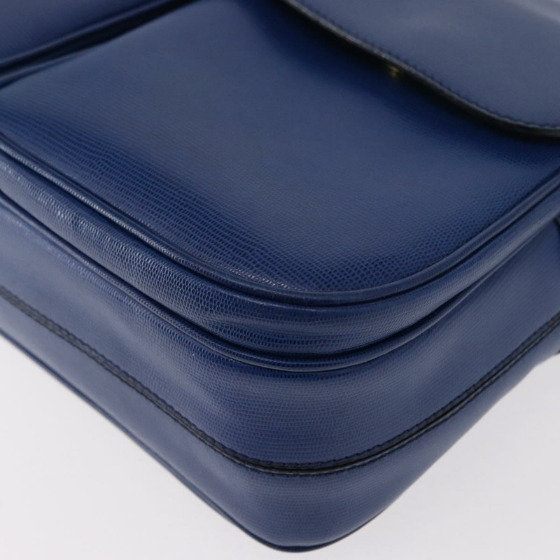 【日本直送】CELINE 圓背包 皮革 藍色 金色 正品 153882V-15