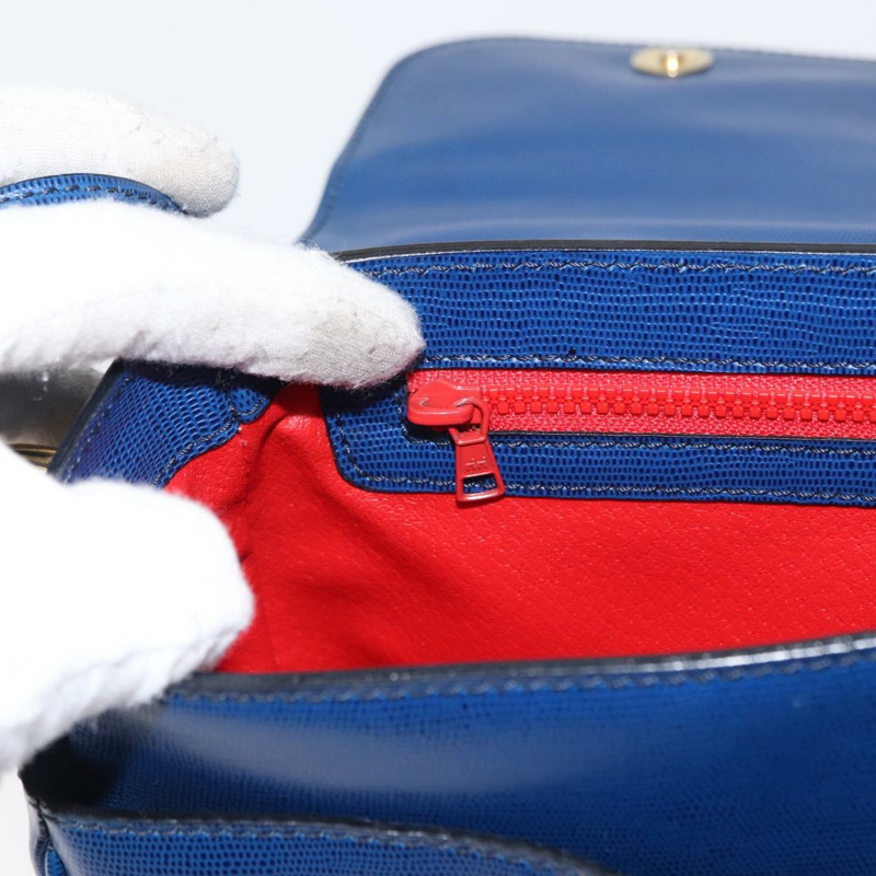 【日本直送】CELINE 圓背包 皮革 藍色 金色 正品 153882V-22