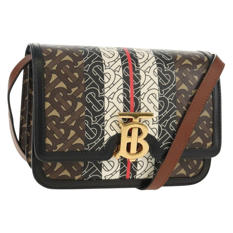 【日本直送】BURBERRY TB Monogram 單肩包 PVC 金棕色 8031708 正品 153622SM-0