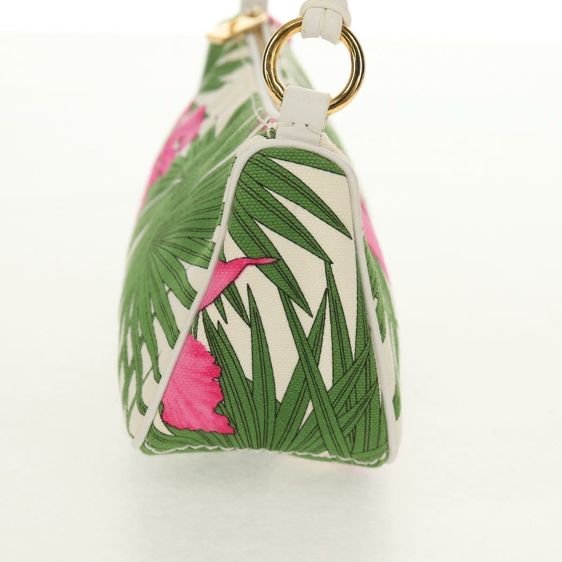 【日本直送】CELINE 帆布綠金色配件包 Auth 153858V-2