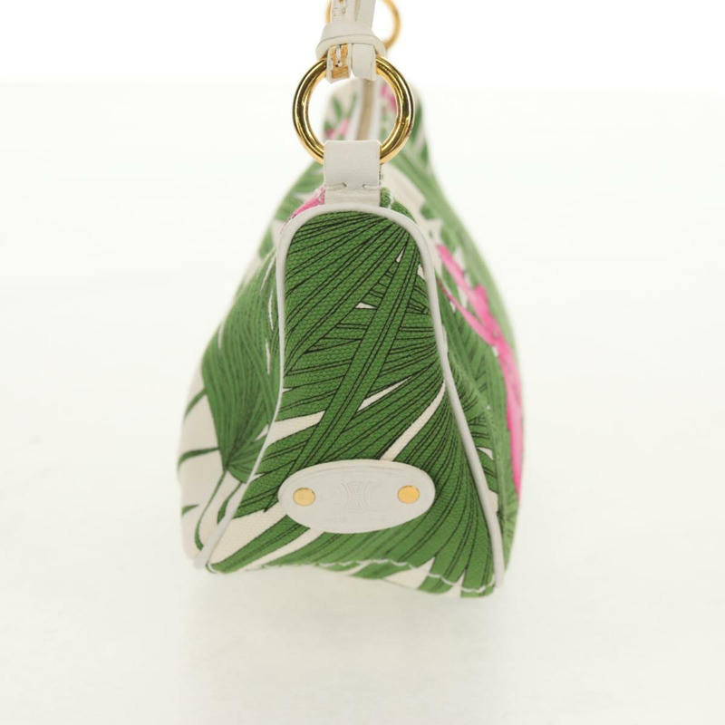 【日本直送】CELINE 帆布綠金色配件包 Auth 153858V-3