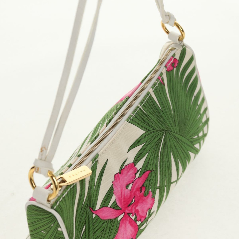 【日本直送】CELINE 帆布綠金色配件包 Auth 153858V-5