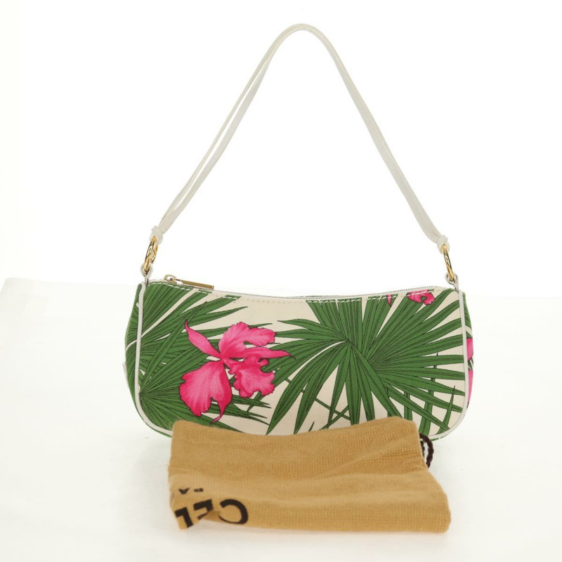 【日本直送】CELINE 帆布綠金色配件包 Auth 153858V-11