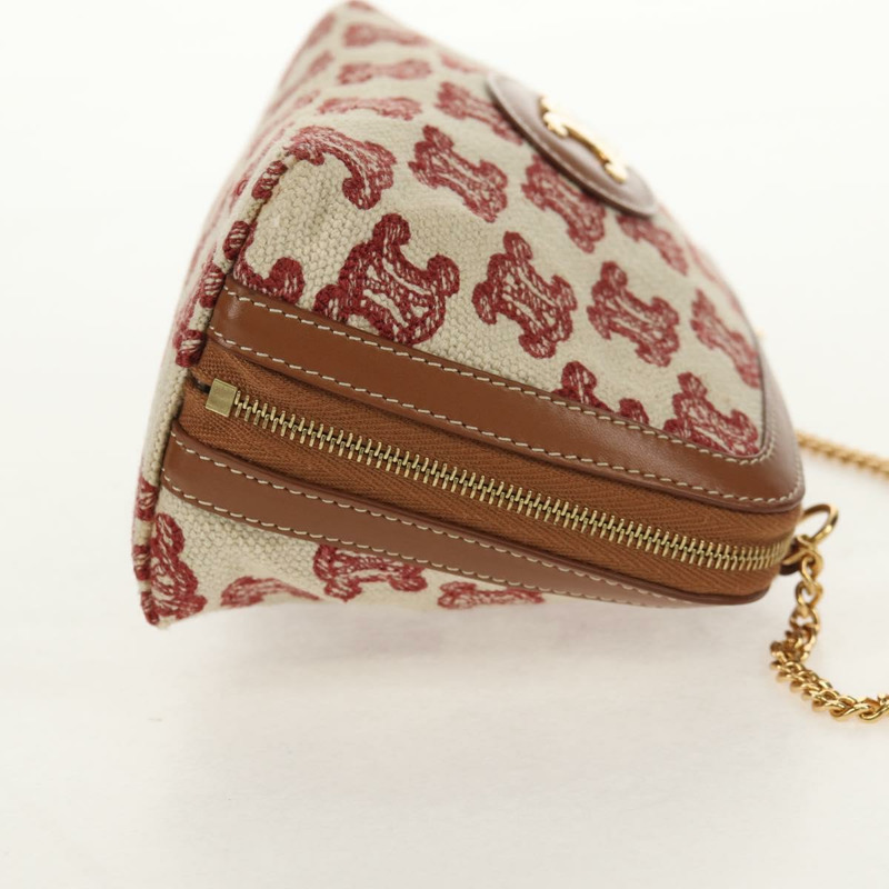 【日本直送】CELINE Triomphe Macadam帆布鏈肩背包 米色金色帆布 正品 154016M-3