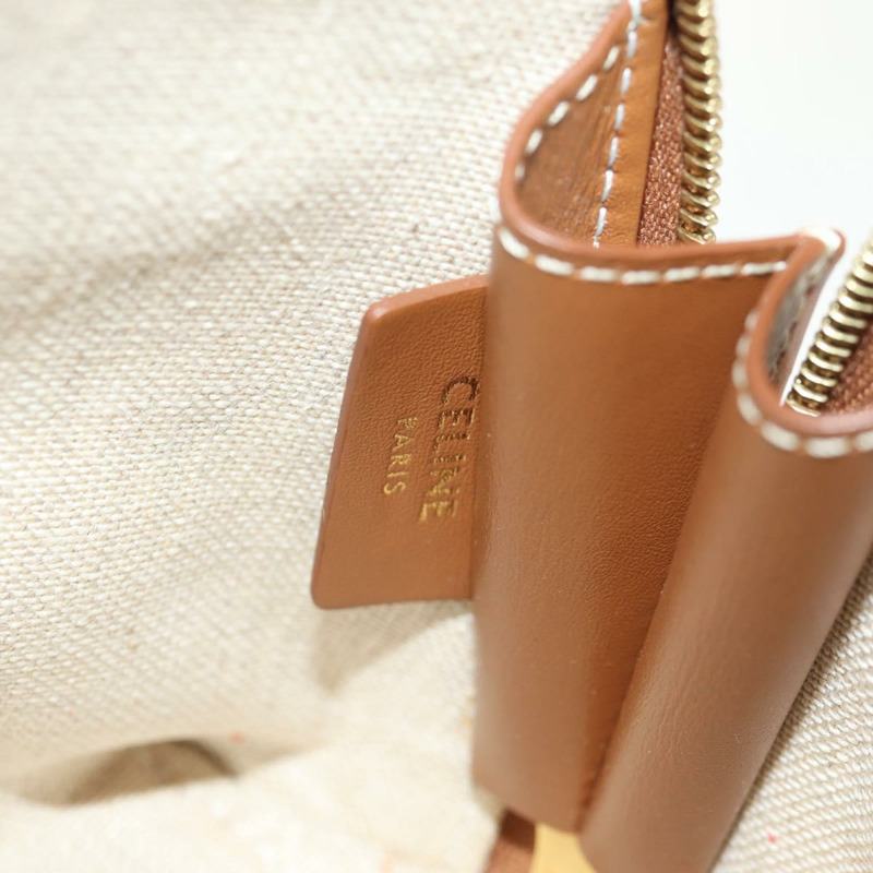 【日本直送】CELINE Triomphe Macadam帆布鏈肩背包 米色金色帆布 正品 154016M-19