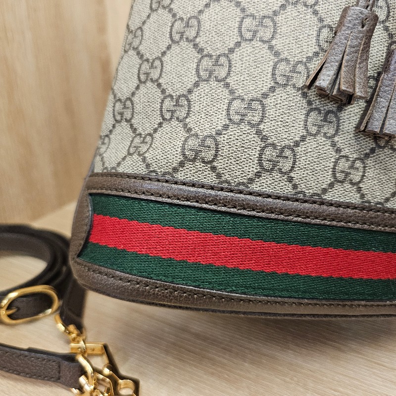 [經典好物甜價❣️] Gucci Ophidia 金釦束口小號手提斜背水桶包-7