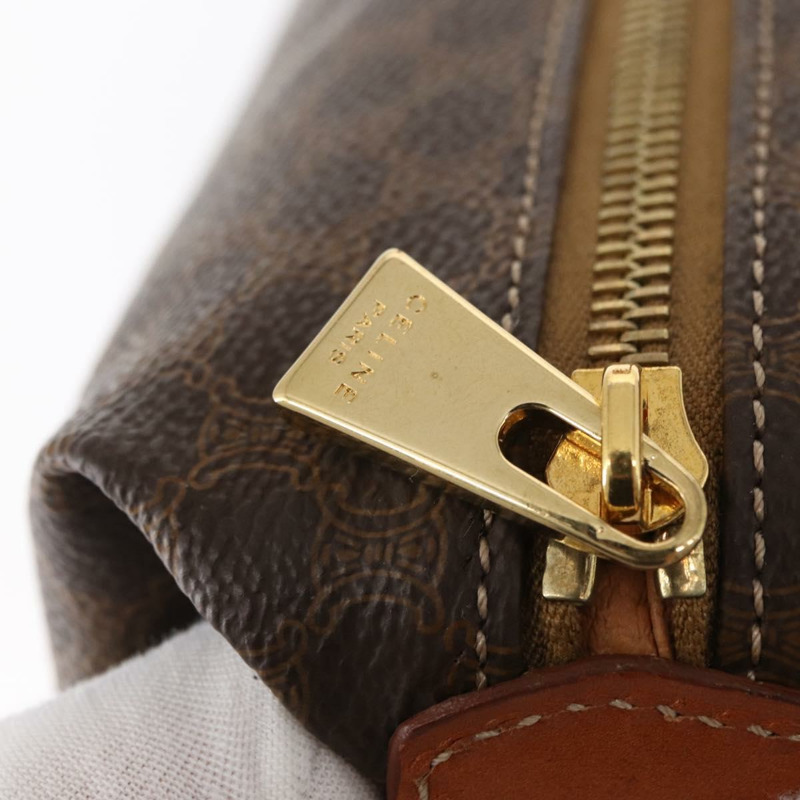 【日本直送】CELINE Macadam帆布手提包 PVC皮革 棕色 金色 正品 yk19506V-8