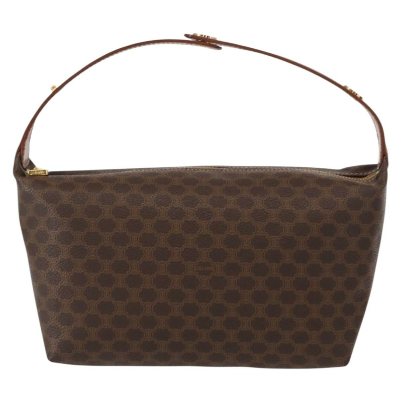 【日本直送】CELINE Macadam帆布手提包 PVC皮革 棕色 金色 正品 yk19506V-12