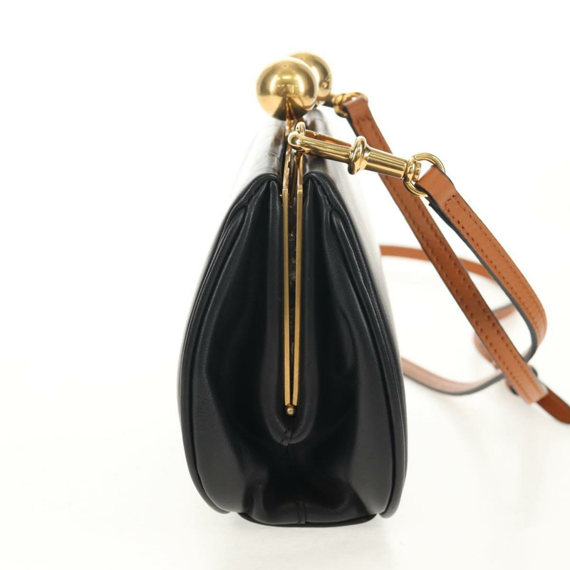 【日本直送】BURBERRY 黑色金色皮革單肩包，正品編號 151361AV-4