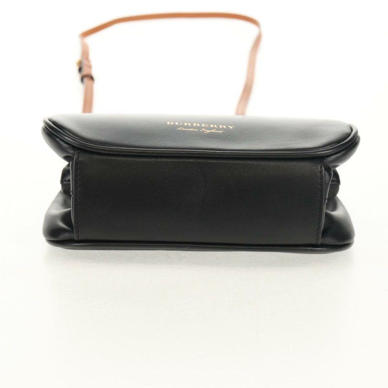 【日本直送】BURBERRY 黑色金色皮革單肩包，正品編號 151361AV-5