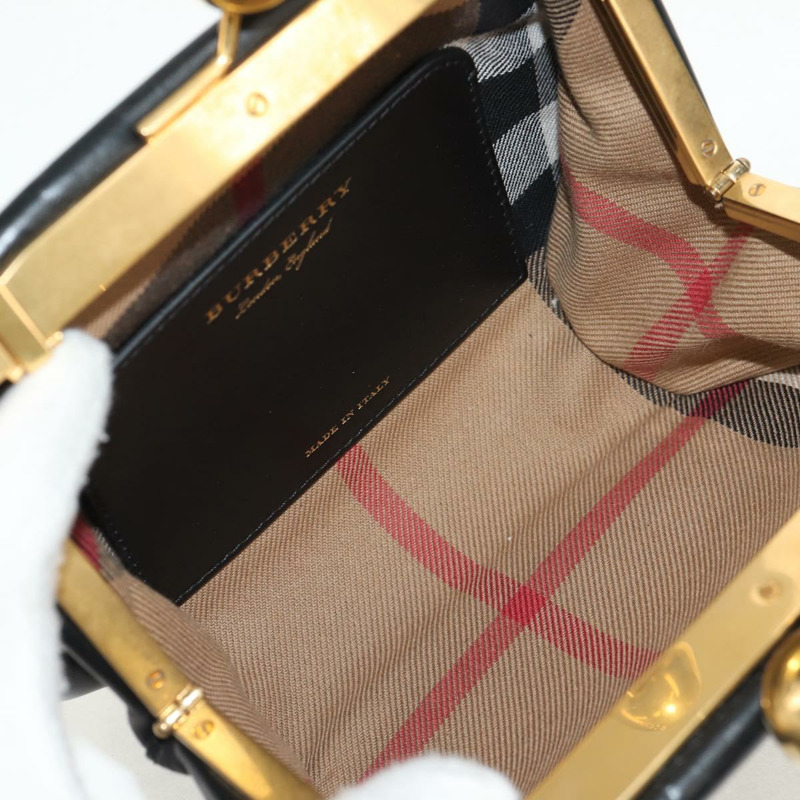 【日本直送】BURBERRY 黑色金色皮革單肩包，正品編號 151361AV-10