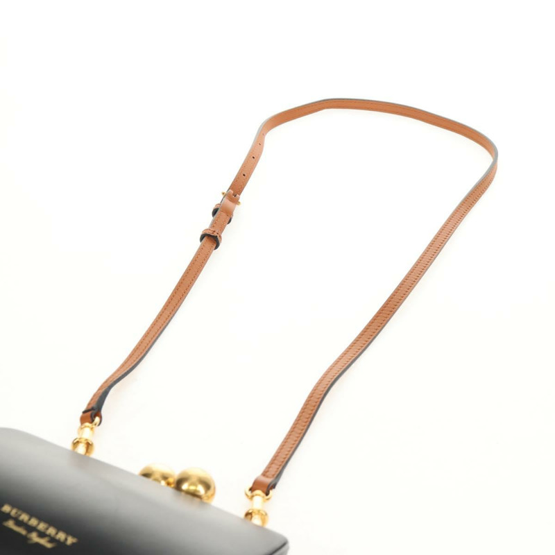 【日本直送】BURBERRY 黑色金色皮革單肩包，正品編號 151361AV-13